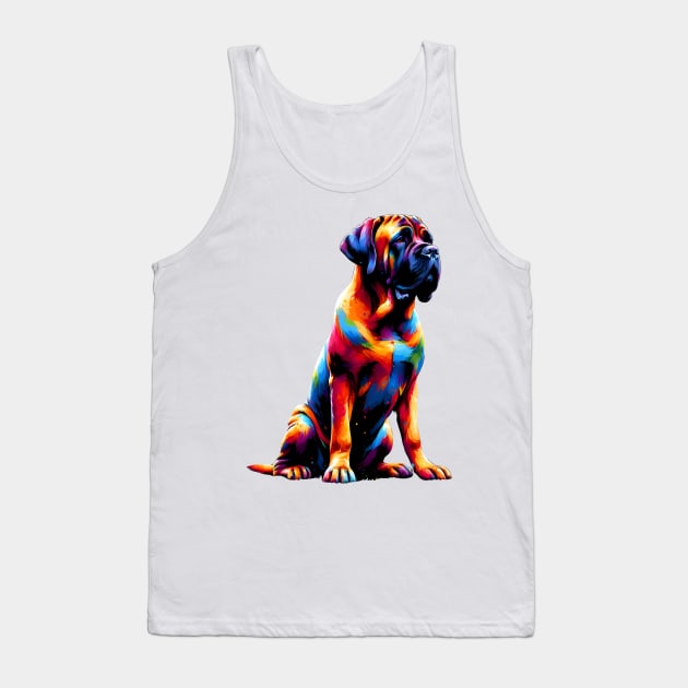 Spanish Mastiff in Vibrant Splash Paint Style Tank Top by ArtRUs